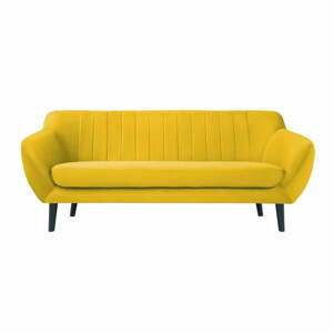 Žlutá sametová pohovka Mazzini Sofas Toscane, 188 cm