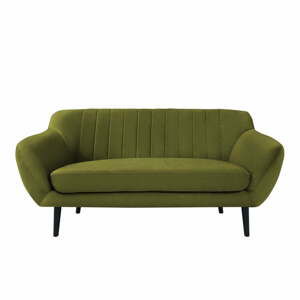 Zelená sametová pohovka Mazzini Sofas Toscane, 158 cm