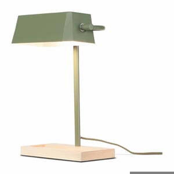 Stolní lampa s kovovým stínidlem v zeleno-přírodní barvě (výška 40 cm) Cambridge – it's about RoMi